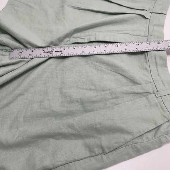 Abercrombie & Fitch AF Relaxed Green Linen Blend Pleated Shorts NWT Preppy L‎ - Picture 10 of 12